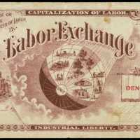 Denver, Colorado. Labor Exchange Certificate. 1897. $1. Very Fine.
