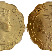 1979年香港1毫，错用2毫胚饼，PCGS MS64