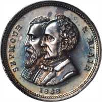 1868 Horatio Seymour. DeWitt-HS 1868-7. Silver. 28 mm. MS-64 PL (NGC).