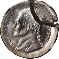 1998-P Jefferson Nickel--Broadstruck with Obverse Indent--MS-65 6FS (NGC).
