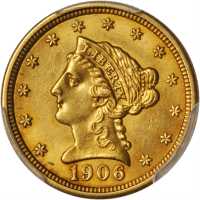 1906 Liberty Head Quarter Eagle. AU-58 (PCGS).