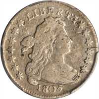 1805 Draped Bust Dime. JR-2. Rarity-1. 4 Berries. Fine Details--Repaired (PCGS).