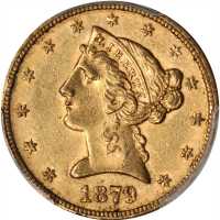 1879 Liberty Head Half Eagle. MS-61 (PCGS).