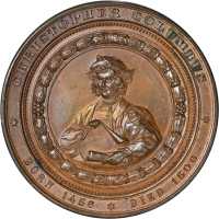 1892-1893 Worlds Columbian Exposition Souvenir Medal. Columbus and Chart / Exposition View. Bronze. 