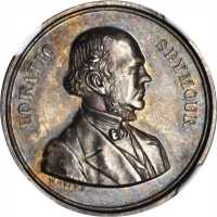 1868 Horatio Seymour. DeWitt-HS 1868-8. Silver. 28 mm. MS-64 (NGC).