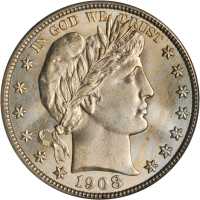 1908 Barber Half Dollar. MS-63 (PCGS). CAC.