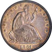 1861-S Liberty Seated Half Dollar. WB-9. Rarity-2. Large S. AU-50 (NGC).