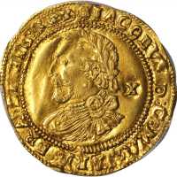 英国。詹姆斯一世(1603 - 25)1/2劳雷尔金币。