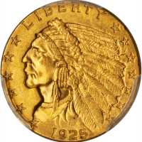 1925-D Indian Quarter Eagle. MS-63 (PCGS).