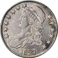1827 Capped Bust Half Dollar. O-134. Rarity-4. Square Base 2. EF Details--Cleaned (PCGS).
