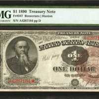 Fr. 347. 1890 $1 Treasury Note. PMG Very Fine 30.