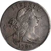 1796 Draped Bust Cent. S-109. Rarity-3+. Reverse of 1794. VF Details--Graffiti (PCGS).