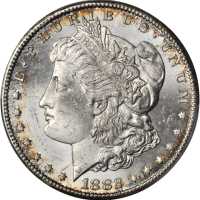 1882-CC Morgan Silver Dollar. MS-63 (PCGS).