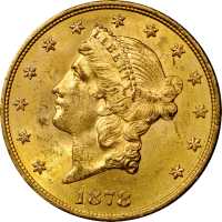 1878-S Liberty Head Double Eagle. MS-62+ (PCGS).