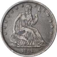 1841-O Liberty Seated Half Dollar. WB-2. Rarity-5. Medium O, Baseball Die Cracks. VF-25 (PCGS).