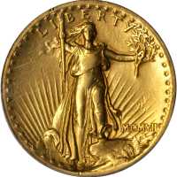 MCMVII (1907) Saint-Gaudens Double Eagle. High Relief. Wire Rim. Genuine--Filed Rims (PCGS).