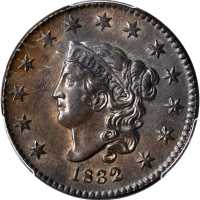 1832 Matron Head Cent. N-3. Rarity-1. Large Letters. AU Details--Scratch (PCGS).