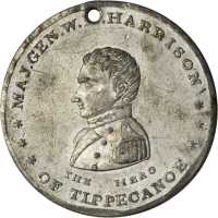 1840 William Henry Harrison. DeWitt-WHH 1840-8. White metal. Reeded edge. 36.5 mm. Choice Extremely 