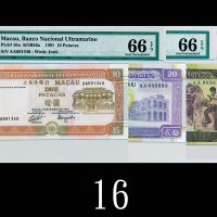1991年大西洋银行拾圆、96年贰拾圆、92年伍拾圆一组三枚评级品1991, 96 & 92 Banco Nacional Ultramarino 10, 20 & 50 Pataca. SOLD A