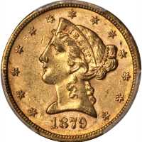 1879-S Liberty Head Half Eagle. MS-61 (PCGS).