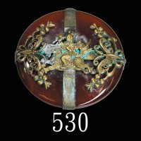 铜鎏金麒麟送子双蝶玛脑饰件Bronze Gilt 
