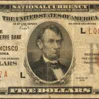 Fr. 1850-L. 1929 $5 Federal Reserve Bank Note. San Francisco. Fine.