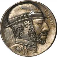 1914-S Man with Beard and Derby Hat. Host coin Extremely Fine.