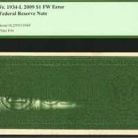 Fr. 1934-L. 2009 $1 Federal Reserve Note. San Francisco. PCGS Choice About New 58 PPQ. Partial Flood