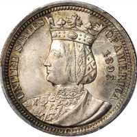 1893 Isabella Quarter. MS-63 (PCGS).