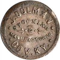 Kentucky--Covington. 1863 James Dolman. Fuld-150C-1a. Rarity-4. Copper. 19 mm. VF-20 Carbon Spots.