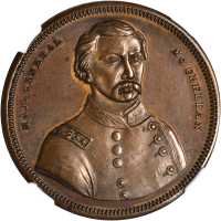 1864 George McClellan. DeWitt-GMcC 1864-8. Copper. 34 mm. MS-64 BN (NGC).