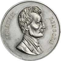 1860 Abraham Lincoln. DeWitt-AL 1860-7B. Aluminum. 39.6 mm. About Uncirculated.