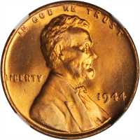1944 Lincoln Cent. MS-67 RD (NGC).