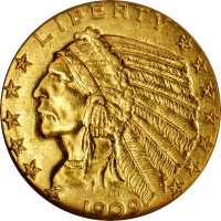 1909-O Indian Half Eagle. MS-61 (NGC).