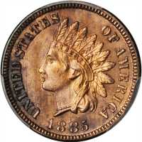 1885 Indian Cent. Proof. Unc Details--Cleaned (PCGS).