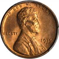 1919-D Lincoln Cent. MS-65 RD (PCGS).