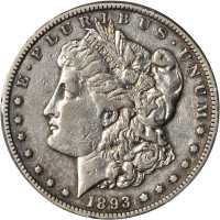 1893-CC Morgan Silver Dollar. EF-40 (PCGS). Secure Holder.