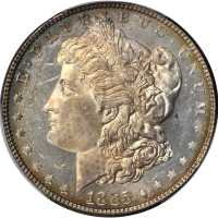 1885 Morgan Silver Dollar. MS-64 DMPL (PCGS). Gold Shield Holder.