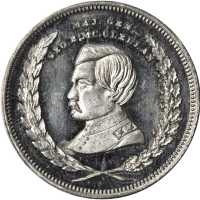 1864 George McClellan. DeWitt-GMcC 1864-14. White metal. 31.1 mm. Mint State.