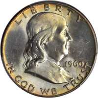 1960 Franklin Half Dollar. MS-65+ FBL (PCGS).