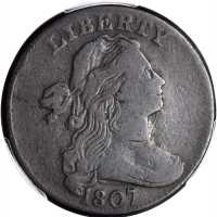 1807 Draped Bust Cent. S-275. Rarity-3. Large Fraction. VF Details--Environmental Damage (PCGS).