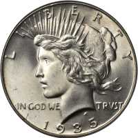 1935 Peace Silver Dollar. MS-65 (PCGS).