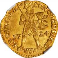 荷兰。1724年Ducat 金币。