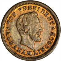 Undated (1861-1865) Abraham Lincoln / Andrew Johnson. Fuld-132A/149 a. Rarity-5. Copper. 19 mm. EF-4