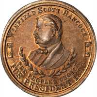 1880 Winfield Scott Hancock. DeWitt-WSH 1880-2. Copper. 28 mm. MS-64 RB (NGC).