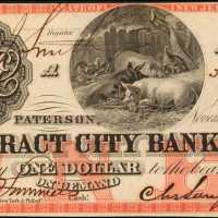 Paterson, New Jersey. Cataract City Bank. November 18, 1856. $1. Choice Uncirculated.