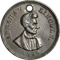 1860 Abraham Lincoln. DeWitt-AL 1860-55. Copper. 25.8 mm. Very Fine.