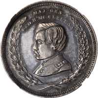 1864 George McClellan. DeWitt-GMcC 1864-14. Silver. 31 mm. MS-63 (NGC).