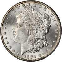 1884-CC Morgan Silver Dollar. MS-64 (PCGS).