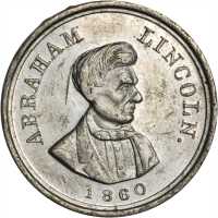 1860 Abraham Lincoln. DeWitt-AL 1860-55. White metal. 25.8 mm. About Uncirculated.